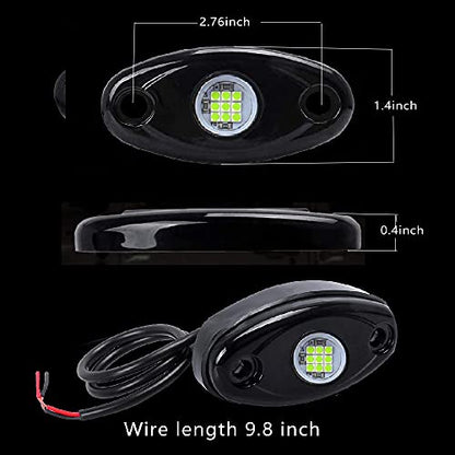 4 Pods LED Rock Light Kits White for Jeep ATV UTV SUV Off Road Car Truck Boat Underbody Glow Fender Lamp Underglow LED Neon Lights Waterproof - color: Green, size: 4 Pods