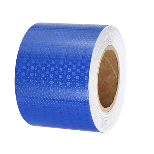PATIKIL Reflective Tape, 1 Roll 4 Inch x 82 Ft Waterproof Self Adhesive High Visibility Caution Warning Safety Tape Reflector for Trucks Trailers Cars, Blue - color: Blue, size: 4 IN x 82 FT