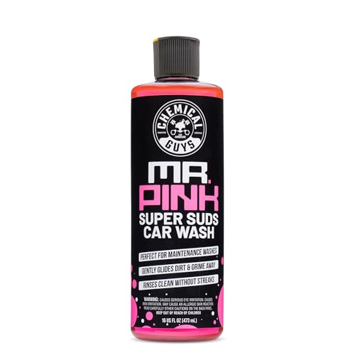 Chemical Guys Mr. Pink Car Wash Soap - 16 oz Super Suds Foaming Car Wash Soap for Cannon, Blaster, or Bucket Washing - pH Balanced, Safe on Wax, Sealant, Ceramic, and Clear Coat Finishes - size: 16 Fl Oz (Pack of 1), style: MR. PINK