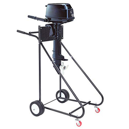 TUFFIOM Outboard Boat Motor Stand, Engine Carrier Cart Dolly for Storage, 315lbs Weight Capacity, w/Wheels (Black) - color: Black