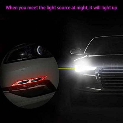 2 PCS Car Strong Reflective Stripe Stickers,Reflective Safety Warning Stripe Stickers for Car,Truck,Motorcycle(Red) - color: Red