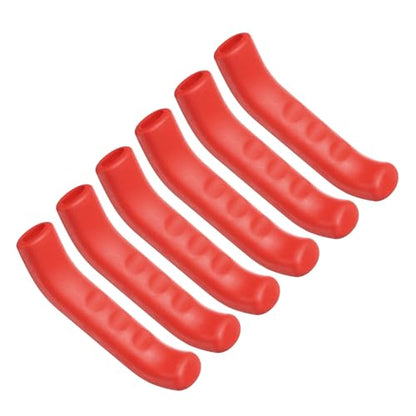 HARFINGTON 3 Pairs Bike Brake Lever Cover Silicone Brake Lever Grip Protector Anti-Slip Brake Handle Protection Covers Sleeve for Mountain Road Bike Cycling, Red - color: Red