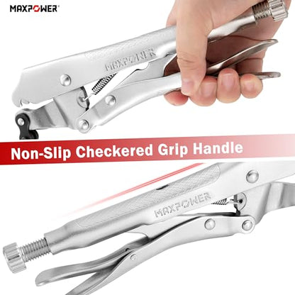 MAXPOWER Locking Chain Clamp, 9-Inch Locking Chain Pliers with 47.2” Chain, 14.2” Diameter, Quick Release - size: 47.2" Chain