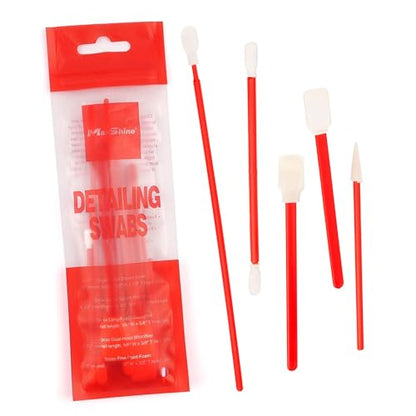 Maxshine Universal 4-Pack Detailing Swabs – Precision Cleaning Tools for Tight Spaces, Vents, Emblems & Hard-to-Reach Areas – Reusable Foam Tips for Car Detailing & Electronics - style: Pack of 4