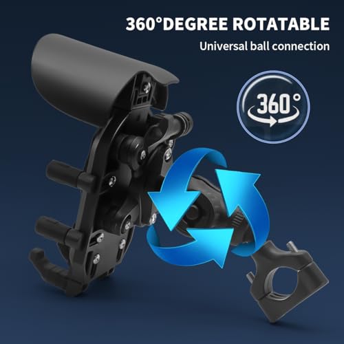 Motorcycle Phone Mount Holder - Sun Proof&Rain Proof&Vibration Proof&Anti Theft Phone Metal Stand is Suitable for Installing 4.7-7 Inch Phones On Motorcycles Bike Scooters and ATV Stands