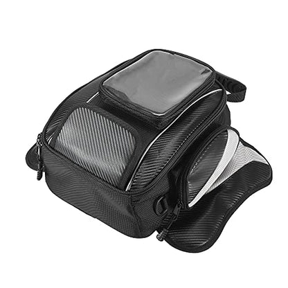 Motoforti Universal Motorcycle Magnetic Tank Tool Bag Fuel Saddlebag with Strap Waterproof Black