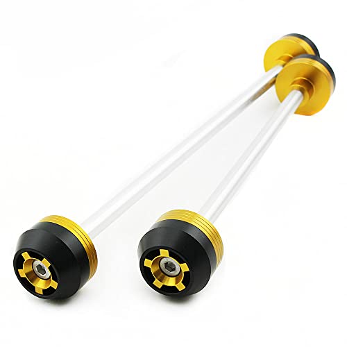 Motorcycle Aluminum Front Rear Axle Fork Wheel Protector Crash Sliders For GSX-R 600/750 2004-2005 (Gold,Front&Rear) - color: Gold, size: Front&Rear