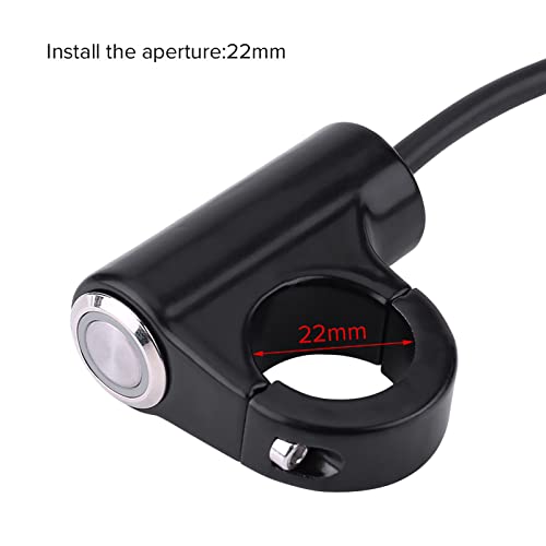 Motorcycle Push Start Button with Horn, Headlight, Brake, Fog Lights - 7/8" (22mm) Automatic Return with Green Light