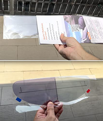 Photochromic and Anti Fog Insert Film for Motorcycle Helmet Visor 3.66" x 10.7" | Inner Auto Darkening Layer Transitions Clear Indoors to Dark in Sunlight,Easy Peel and Stick Installation - size: Photochromic