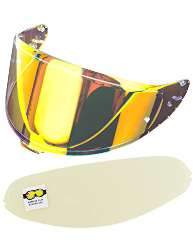 CWR-F2 Shield Visor with Anti-Fog Lens insert Film For RF-1400 RF1400 Motorcycle Helmet, CWR F2 Aftermarket Visor (Light Gold + Film) - color: Light Gold + Film