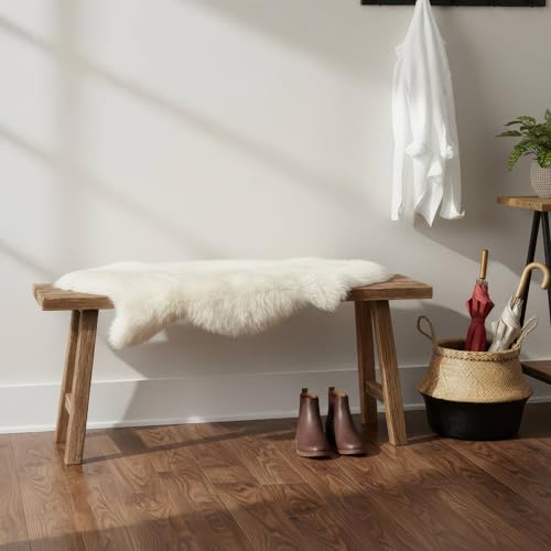 Premium Genuine Fur Sheepskin Rug - Real N.Z. 100% Sheepskin Natural Luxury Fluffy Lambskin Fur Area Rug - Seat Cover for Sofa Chair and Bedroom - 2' W x 3'L - Natural Creamy White Wool - color: Natural (Yellow Undertones), size: 2' x 3' (Natural)