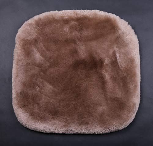 Authentic Sheepskin Car Seat Cushions,Soft Breathable Short Wool Auto Seat Covers Universal Fit for Cars,Chairs Sofa Comfortable and Anti-Slip Front(Light tan)