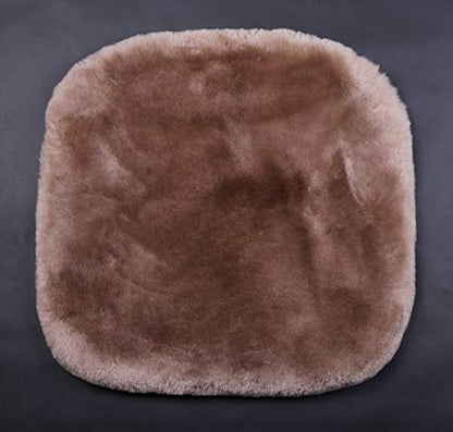 Authentic Sheepskin Car Seat Cushions,Soft Breathable Short Wool Auto Seat Covers Universal Fit for Cars,Chairs Sofa Comfortable and Anti-Slip Front(Light tan)