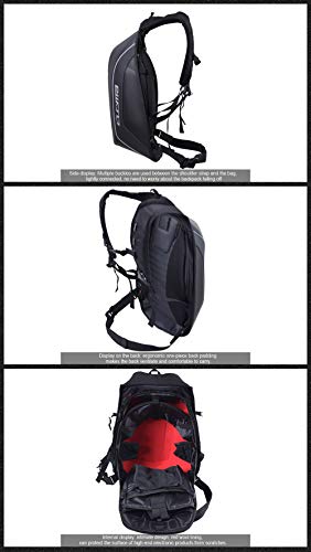 Waterproof Motorcycle Backpack With Reflective Strip Helmet Storage Stealth Holder Carbon Fiber Hard Shell Large Capacity Motocross Racing Riding Turtle Bag Expanded Capacity thickened