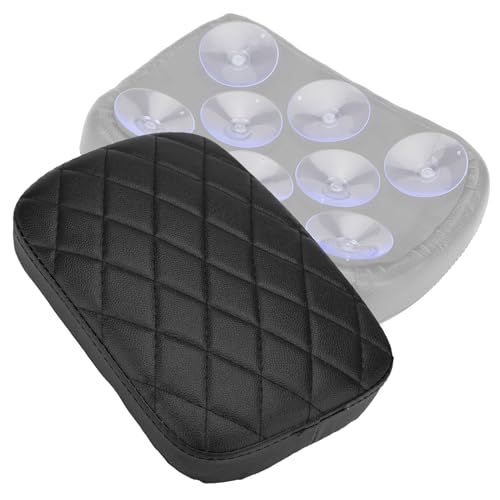 Motorcycle Rectangular Passenger Pad Seat Rear Leather Pillion Cushion 8 Suction Cup Compatible with Harley Dyna Sportster XL 883 1200 Chopper Custom - style: 8 Suction Cup-Black Rhombus