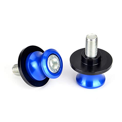 Goldfire 2pcs 10MM M10 X1.25 Motorcycle Swing arm Sliders Spools CNC Swing Arm Stand Screw for FZR 1000/600R/400 for Kawasaki Z750 /Z750S/ Z750R /ER-6F /ER-6N /Duke 125/200/390 (Blue) - color: Blue Style 10MM M10 X1.25 Swing Arm Stand Screws