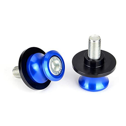 Goldfire 2pcs 10MM M10 X1.25 Motorcycle Swing arm Sliders Spools CNC Swing Arm Stand Screw for FZR 1000/600R/400 for Kawasaki Z750 /Z750S/ Z750R /ER-6F /ER-6N /Duke 125/200/390 (Blue) - color: Blue Style 10MM M10 X1.25 Swing Arm Stand Screws