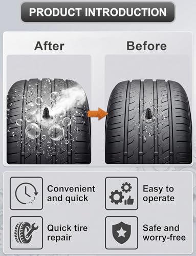 Emergency Tire Repair Nails 110PCS, 2 Sizes Vacuum Rubber Tire Screw Plug Repair Kit, Flat Tire Quick Fix Rubber Nail Tool with Screwdriver for Car Motorcycle Jeep Truck Puncture (70S+40L) - size: 110Pcs