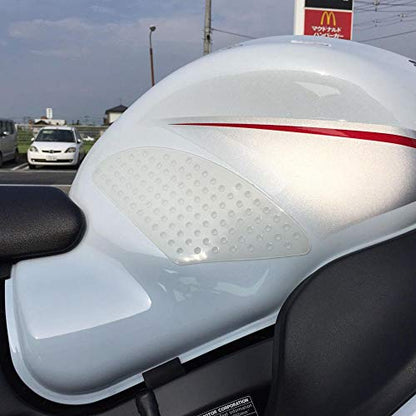 Motorcycle Universal Gas Tank Pad Gas Fuel Knee Grip Decal Protector Traction Side Pads Compatible with 1000RR Z1000 FZ1 R6 and More Transparent - color: Transparent
