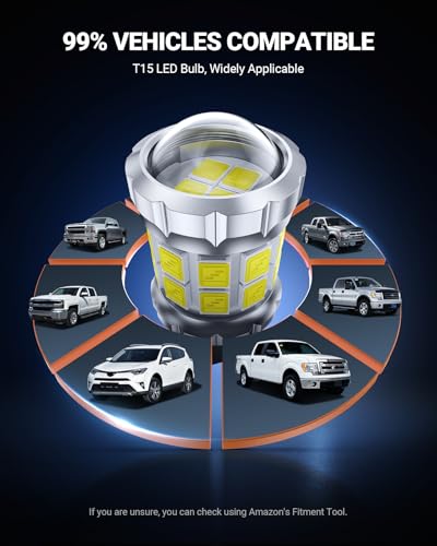 SEALIGHT 2026 Latest 921 LED Bulb, 700% Super Bright 912 T15 Led Reverse Light, Canbus Error Free 906 904 916 W16W LED Bulbs, 6500K White, Non-polarity, Automotive Back Up Light Assemblies, 2PCS - color: White, size: 912/921-Pack of 2