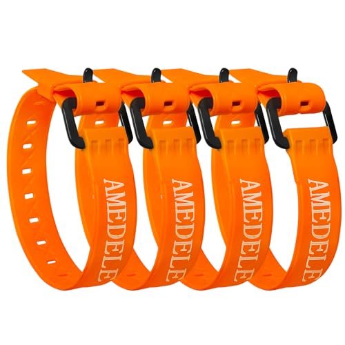 4 Pack Lashing Straps with Buckles,Adjustable Utility Tension Straps,Simple Tie-Downs Straps for Securing Bike Moto Luggage,Garden Hoses,Skis,Wires and Cables,Orange,22" - color: Orange, size: 22" Length / 4 Pack