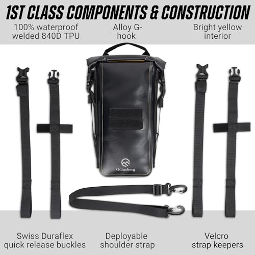 Odinsberg 3.5L Waterproof Motorcycle Tail Bag - Motorcycle Crash Bar Bags Dry Bag Dirt Bike Gear Bag On Fender Sissy Bar Rear Rack Seat Saddle Possibles Pouch Storage Soft Luggage - size: 3.5L