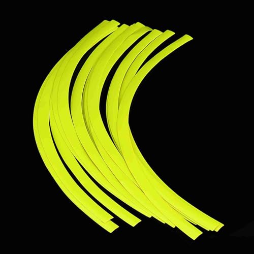 Reflective Wheel Rim Stripe Decal Sticker for 16-19 inch Rim Size Universal Car Motorcycle Wheel Reflective Pinstripe Decal Tape Sticker Decoration Film (Fluorescent Yellow)