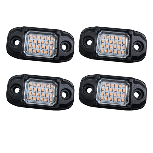 4 Pods Purple Rock Lights 24 LEDs Chips Waterproof Neon Trail Rig Lamp Underglow Light for Car Truck Motorcycle SUV ATV UTV - color: Purple