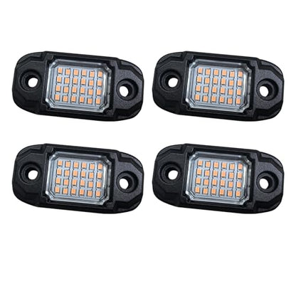 4 Pods Purple Rock Lights 24 LEDs Chips Waterproof Neon Trail Rig Lamp Underglow Light for Car Truck Motorcycle SUV ATV UTV - color: Purple