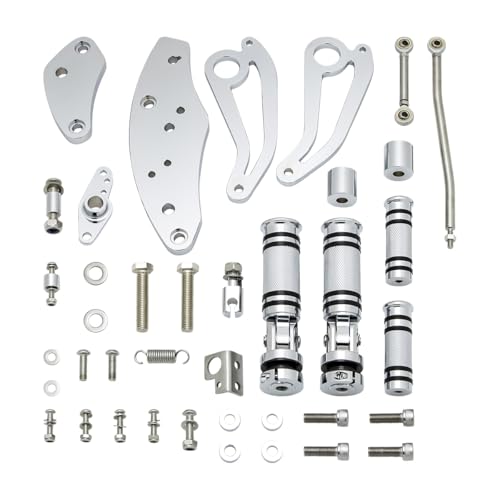 CNC Chrome 2.17" Forward Controls Foot Pegs Footrests Shift Levers Linkages Kits Compatible with 1995-2006 Kawasaki Vulcan 800 VN800 A B Classic E Drifter - color: Chrome B, size: VN800