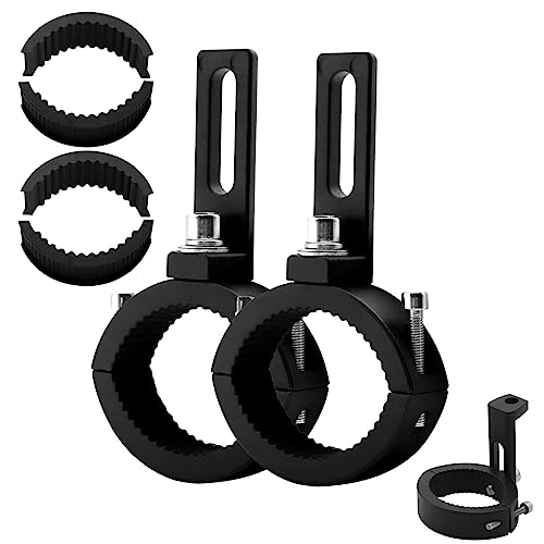 Motorcycle Fog Light Mount Brackets, Motorbike Auxliary Lights Tube Clamp Turn Signal Mounting Clamp Fog Light Holder Adjustable 3.6-5cm Fits Tube 1.5" 2" 2PCS (M) - size: Medium