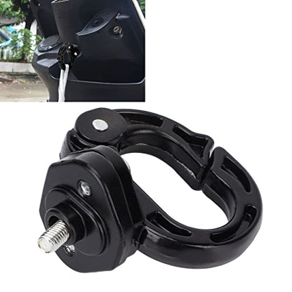 Estink Electric Scooter Front Claw Hook, Alloy Steel & Aluminum Motorcycle Hanger for Helmet & Bag Storage, 26.5 lb Load Bearing & Auto Lock Design for Safer Riding (Black)