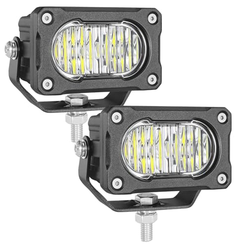 LED Pod Lights, 2Pcs 40W 3 Inch Flood Driving Lights Small LED Off Road Light Pods Ditch Lights backup Light for Truck Motorcycle UTV ATV SUV Boat Dirt Bike Surron - color: White Flood Lights