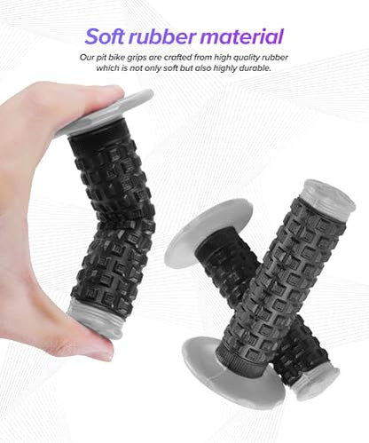 Dirt Bike Grips,Car Accessories Universal 7/8" Motorcycle Grips,Rubber Anti-Slip Throttle Bar Grip,Suitable for CRF50 CRF70 CRF80 XR50 XR100R CRF125 CRF100 CRF150F CRF230F (Gray) - color: Gray
