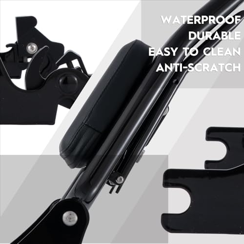 Adjustable Holdfast Sissy Bar Luggage Rack Passenger Backrest with Lock Compatible with Harley Breakout FXSB FXSE FXST(Gloss Black)