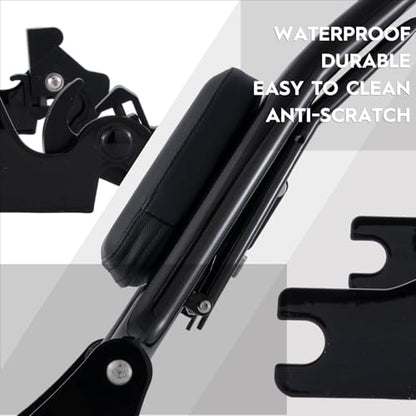 Adjustable Holdfast Sissy Bar Luggage Rack Passenger Backrest with Lock Compatible with Harley Breakout FXSB FXSE FXST(Gloss Black)