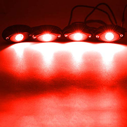6 Pods LED Rock Lights for Jeep ATV UTV SUV RZR Off Road Ranger Pioneer Wheeler Truck Boat Underbody Glow Trail Rig Lighting Lamp Underglow LED Neon Lights Waterproof 12V-24V - Red - color: Red, size: 6Pack LED Rock Light