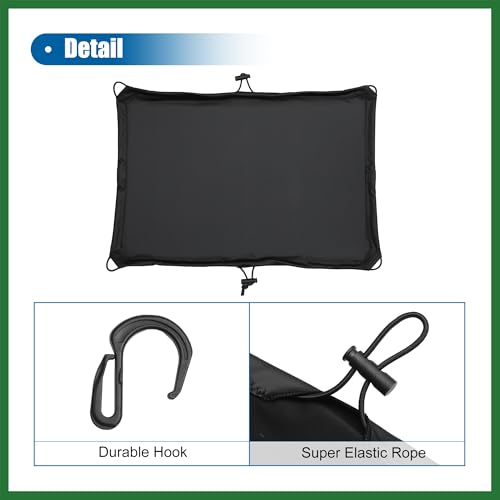 Motoforti 1 Set Motorcycle Luggage Net Helmet Cover 24"x17" Elastic Waterproof Trunk Cover with 6 Hooks Universal Long-lasting