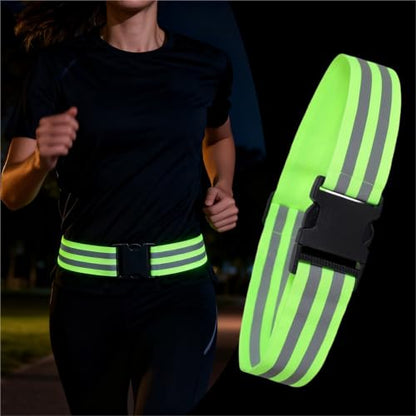 Reflective Bands 8pcs Adjustable Reflective Safety Belt for Night Running Lightweight & Sturdy for Sports Outdoor 5cm Width for Cycling Running