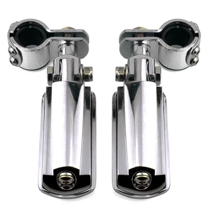 Motorcycle 32MM Highway Pegs Footrest with Mount Clamp Kit Fit for Harley Touring Road Glide Street Glide Electra Glide Road King Yamaha Suzuki Kawasaki - color: Style #3 Chrome