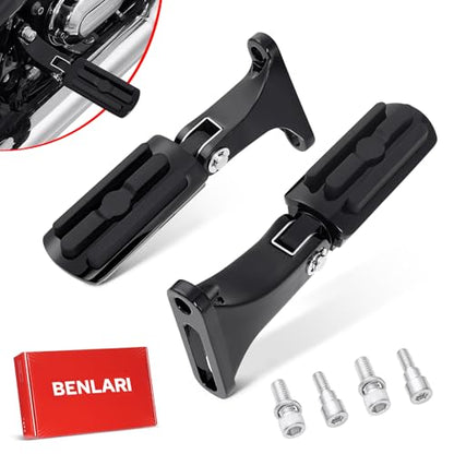 Benlari Passenger Foot Pegs, Passenger Mini Footboard Footpegs Fit for Harley Davidson Touring Road King Electra Glide Road Glide Street Glide 1993-2024 (Black) - color: Black