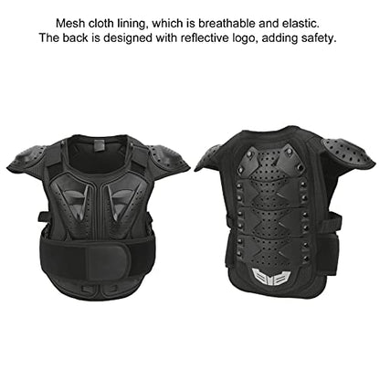 Kids Riding Armor Kids Cycling Armor Youth Body Protector Child Protective Vest Chest Back Protector Reflective Adjustable Hook and for Motorcycle Scooter - size: Large