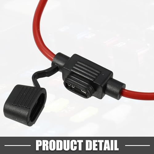 20A Mini Blade Stye Fuse 12 AWG Fuse Holder Waterproof 12 Gauge Fuse Holder Blade Style Inline Fuse Holder Metal Black
