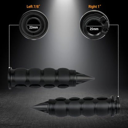 NTHREEAUTO 1" / 25mm Motorcycle Hand Grips Universal Handlebar Throttle Grip - color: Black