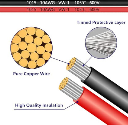 4 Pcs 10AWG 2FT Charger Cable - color: 10awg2ft*4