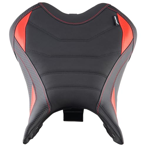 Motorcycle Rider Seat Saddle Fit for Triumph Street Triple 765 R/RS 2023 2024 2025 2026, Leather Front Driver Solo Cushion Pad, Red - color: Red - Front