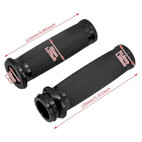 1" Electronic Throttle Defiance Handlebar Grips 25mm Hand Grips Fit for Harley Touring Street Glide Road King Road Glide Electra Glide - color: #2 Black
