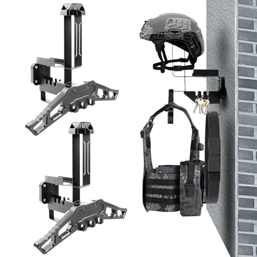 Helmet Wall Mount Motorcycle Helmet Holder Rack with Carbon Fiber Texture Hanger, Heavy-Duty 88lbs Load Capacity Helmet Stand for Motorcycle, Sports, Police, Military, Safety Equipment - size: 2Pack