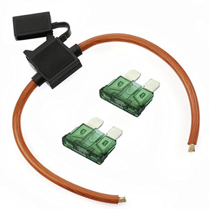 Voodoo (1) 8 Gauge ATC Inline Fuse Holder Fuseholder with Cover and (2) Fuses (30 Amp) - size: 30 Amp