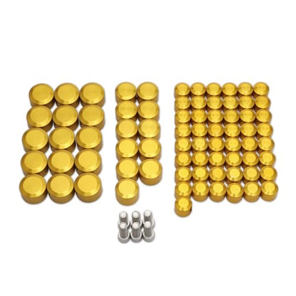Motorcycle Bolt Covers Engine Bolt Toppers Caps Kit Fit for Harley 2007-2016 Touring Road Glide Street Glide Road King Electra Glide FLT FLH (Gold) - color: Gold